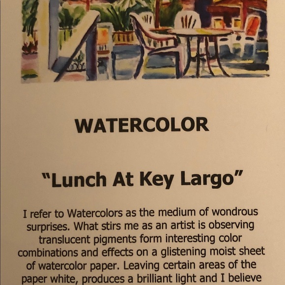 22" X 27.5" Watercolor Painting by Lisa Freidus - Picture 6 of 6